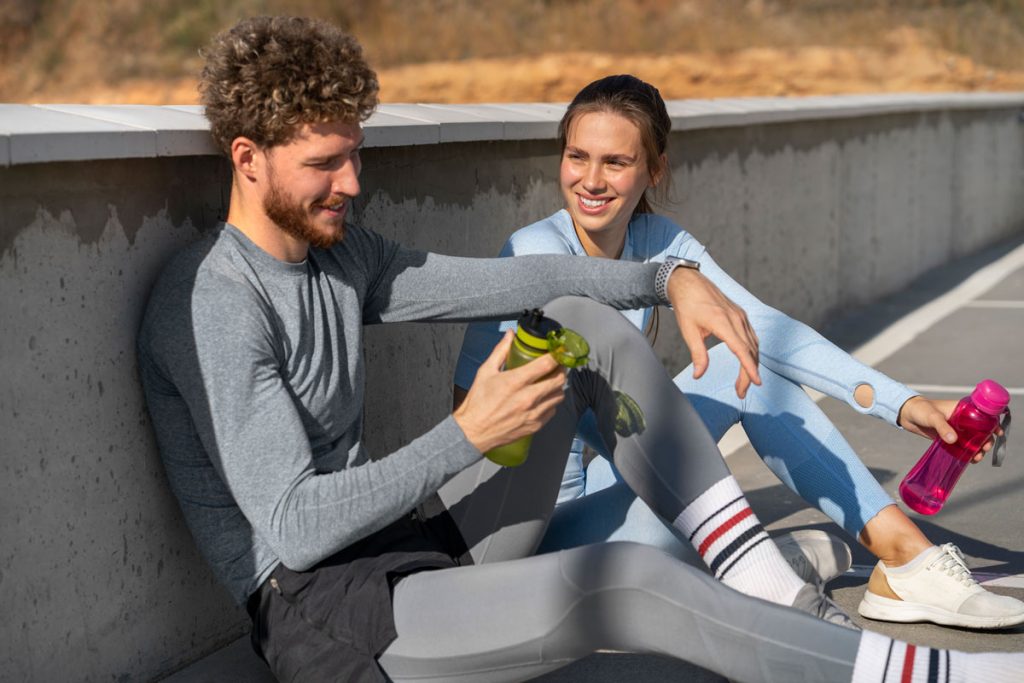 group people working out together outdoors